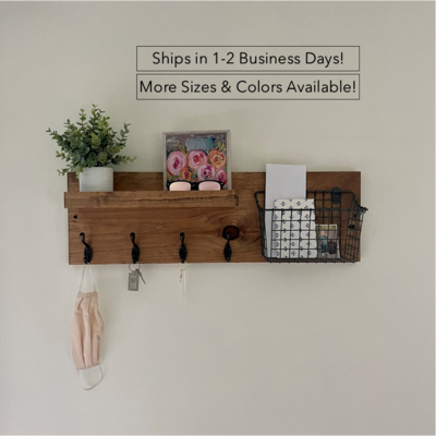 Industrial Entryway Mail Organizer The Allison Key Hooks Wall Mounted Coat Rack Basket Mask Key Rack Holder Rustic Modern Command Center MakerPlace by Michaels
